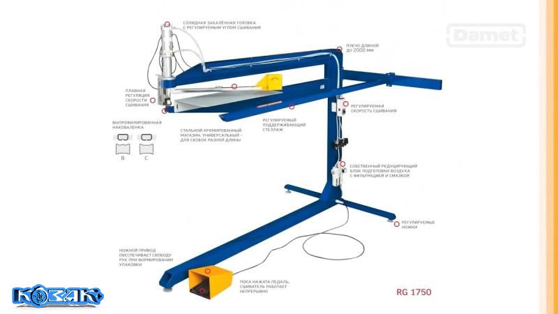 Скобозшивач гофротари пневматичний RG-1750