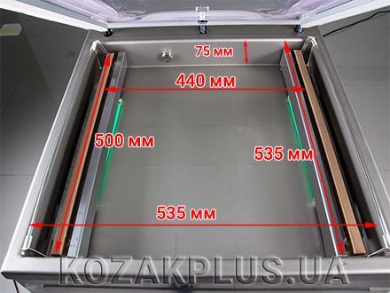 Основні розміри вакуумної камери
